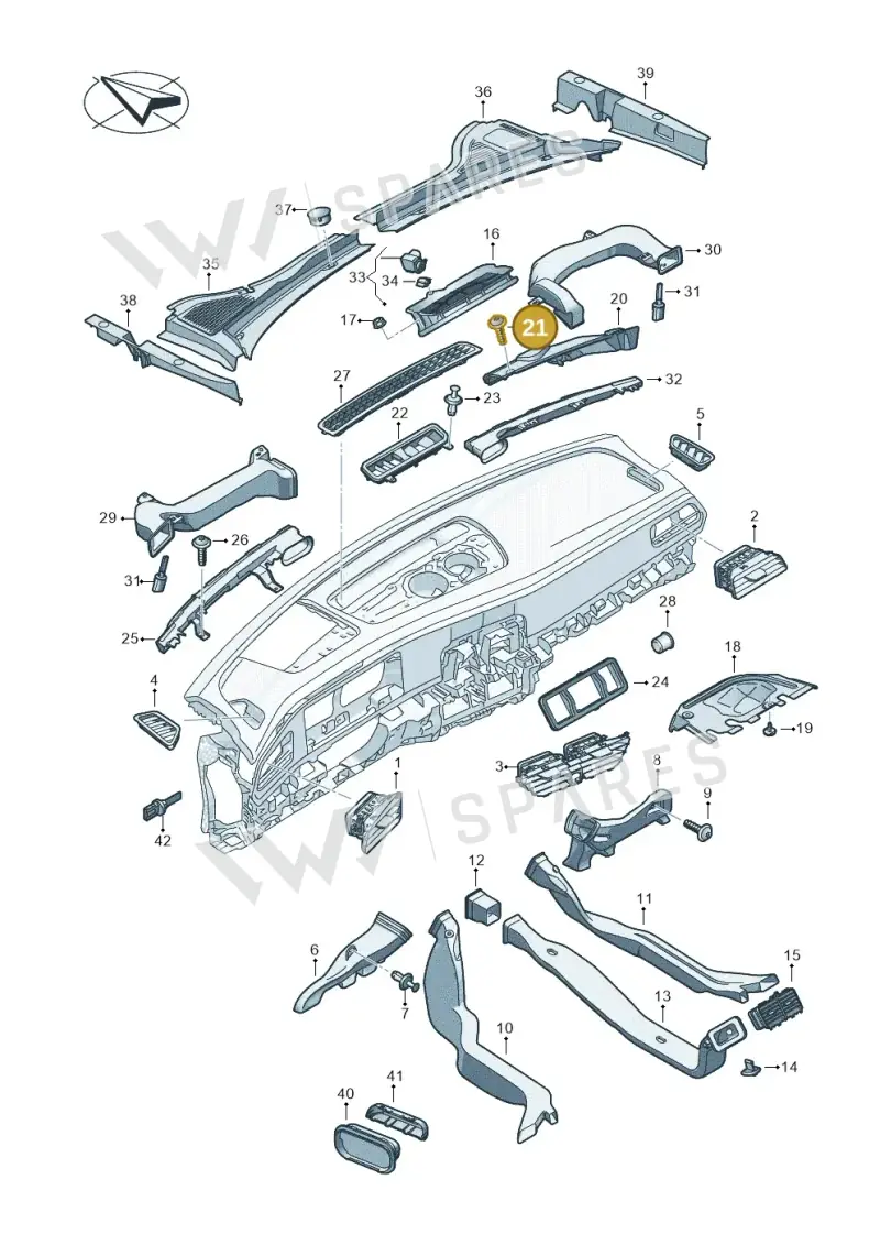 N90732103 — Volkswagen Passat estate (2023-) diagram 3j0819300, position 21