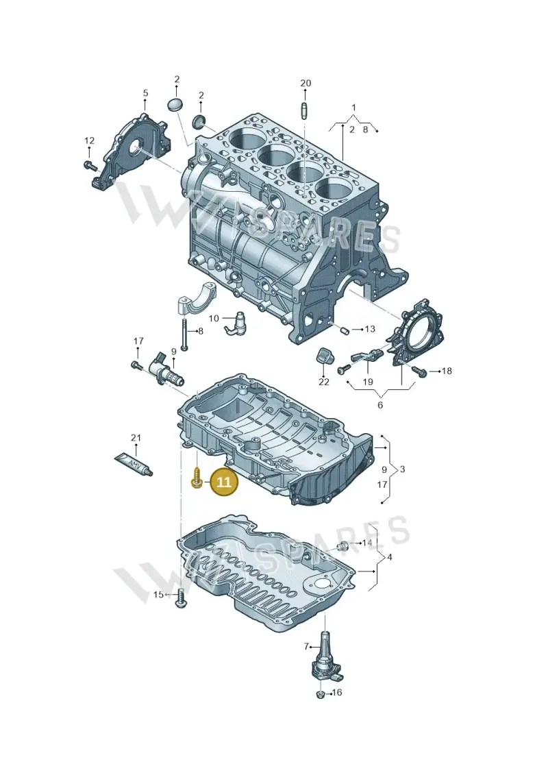 N90735604 — Volkswagen Caddy Maxi Kombi (2020-2024) diagram 5h0103036, position 11