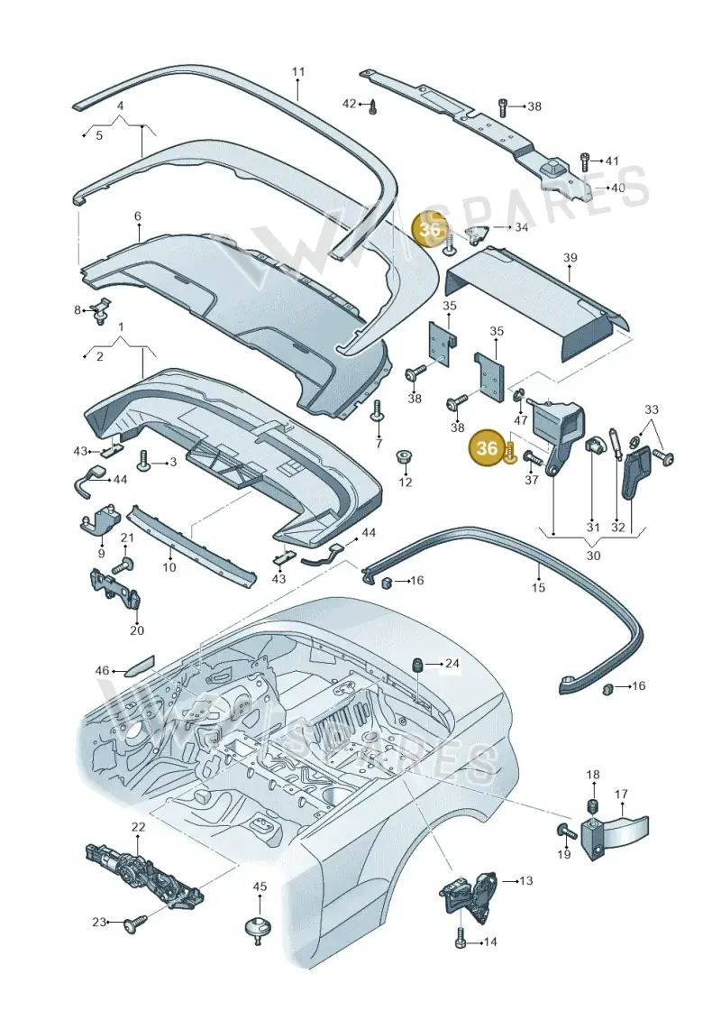 N90737106 — Audi A5 Cabrio 2.0 (2011-2017) diagram 670825500, position 36