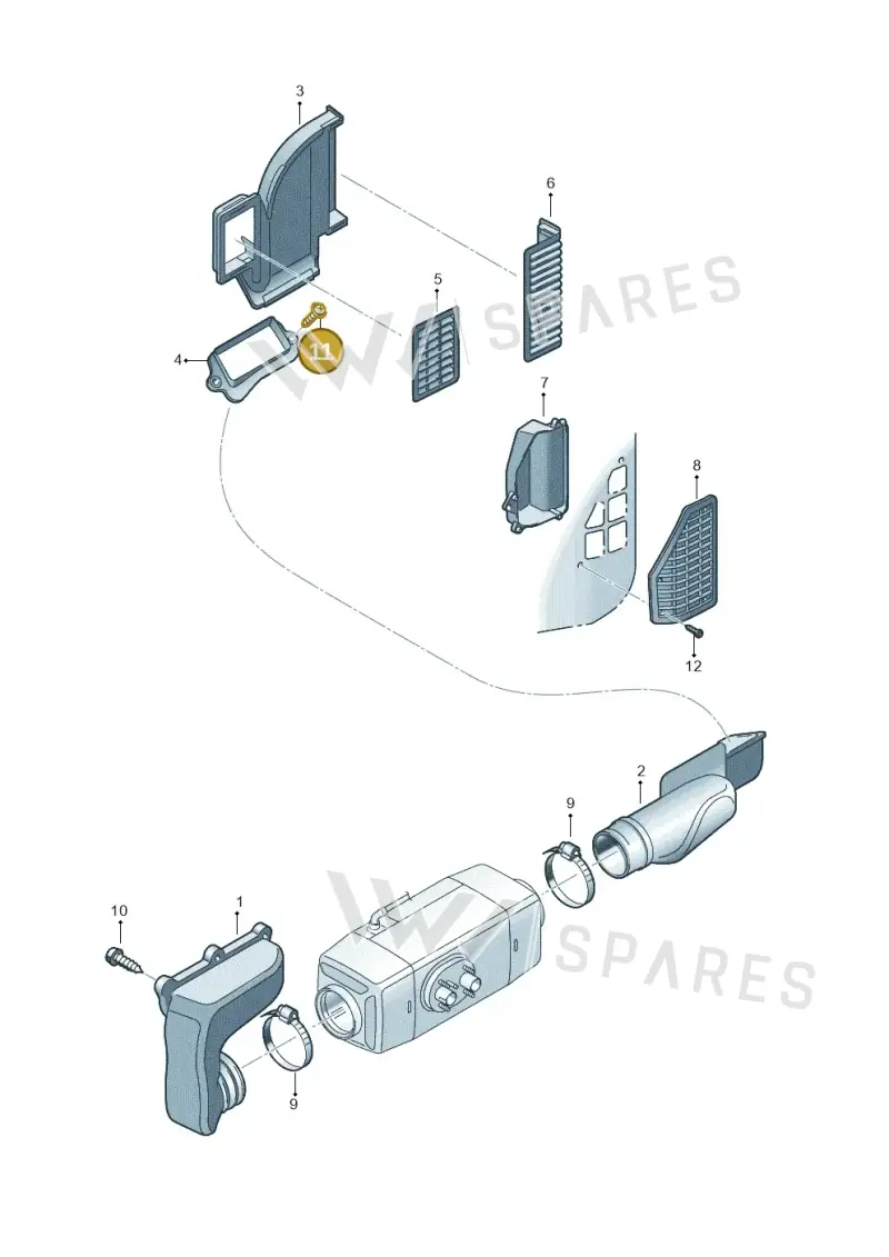 N90739703 — Volkswagen Caravelle (2015-2019) diagram 410819500, position 11