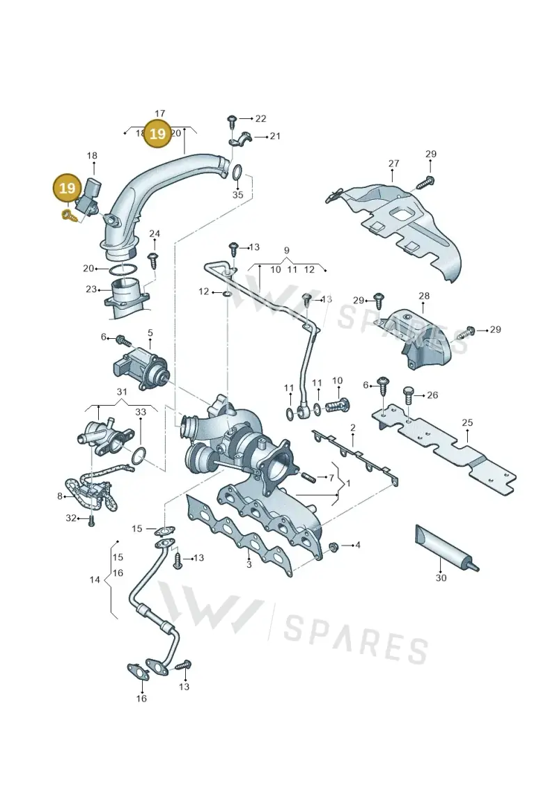N90739703 — Volkswagen Jetta 1.6 (2014-2018) diagram 625145530, position 19