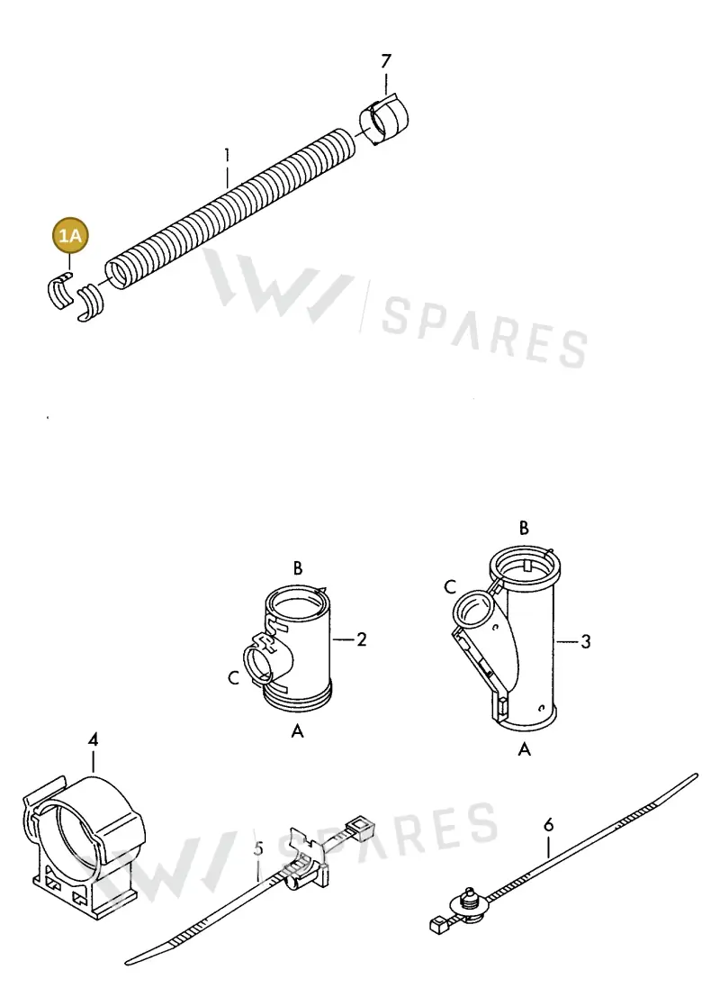 N90748101 — Volkswagen 1J0 platform diagram 198979000, position 1A
