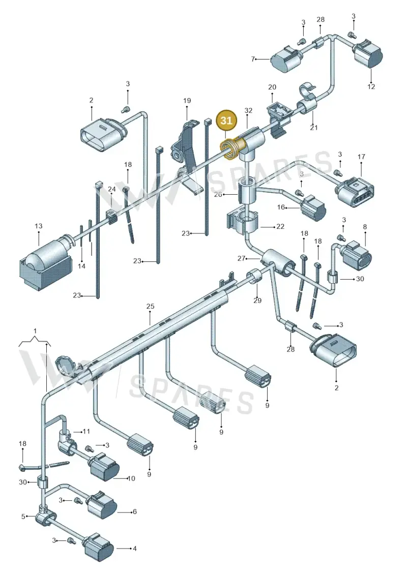 N90748401 — Volkswagen Jetta (2010-2014) diagram 692971100, position 31