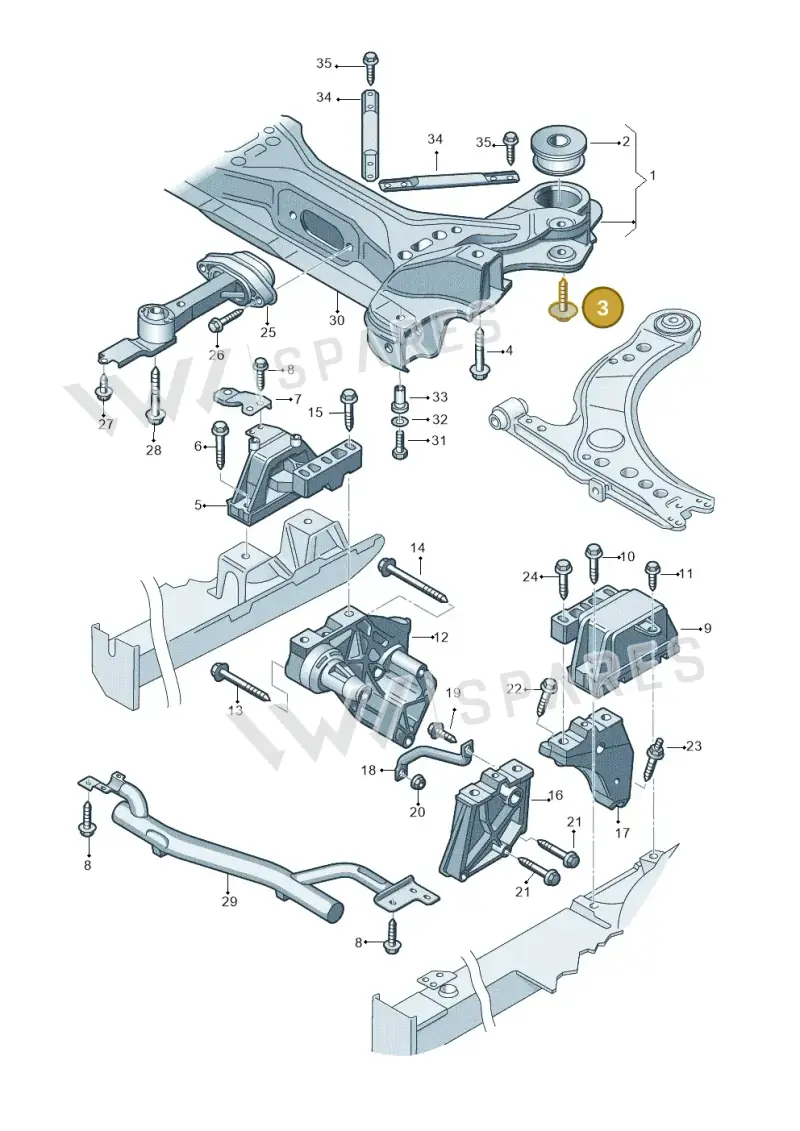 N90752802 — Volkswagen New Beetle (1998-2001) diagram 229199200, position 3