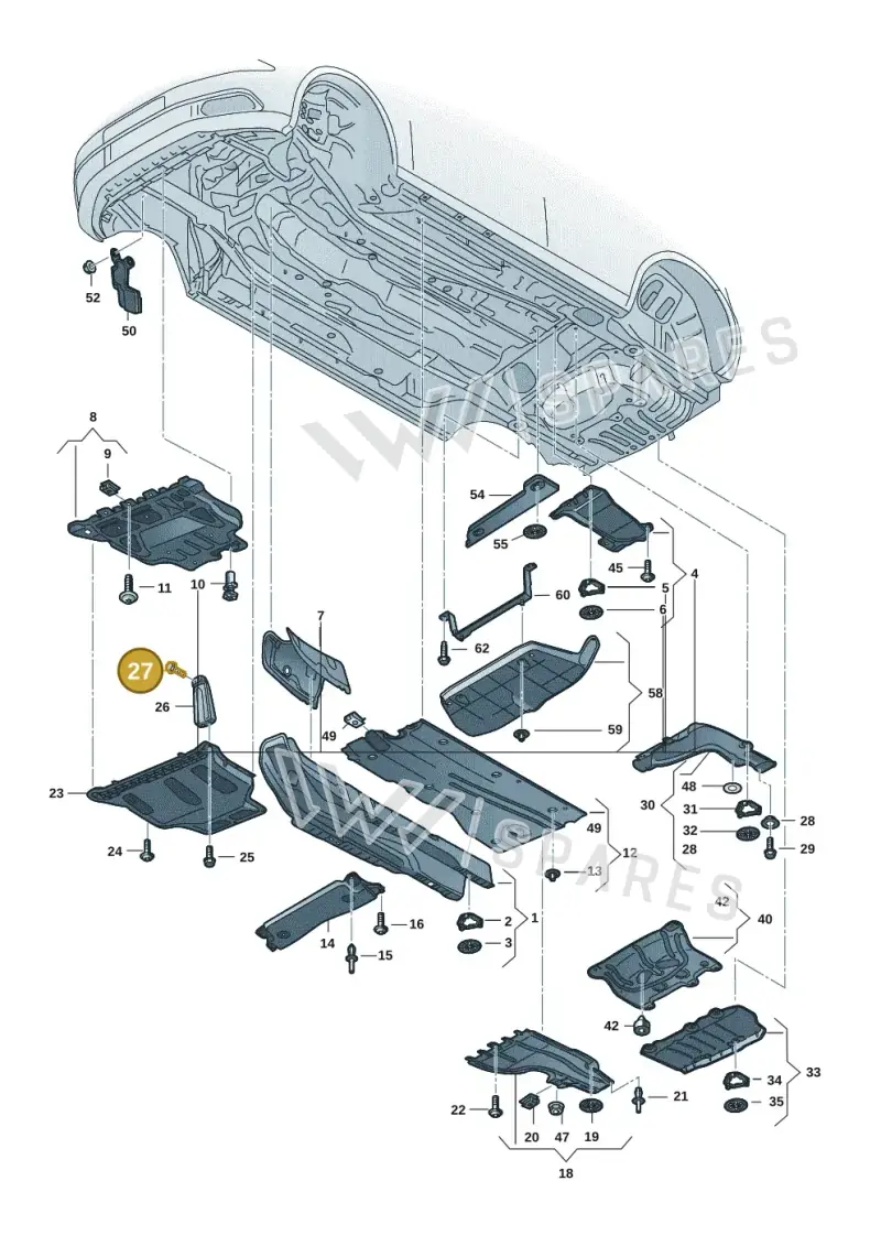 N90755902 — Volkswagen Golf 2.0 BlueMotion (2019-2024) diagram 5h0825000, position 27
