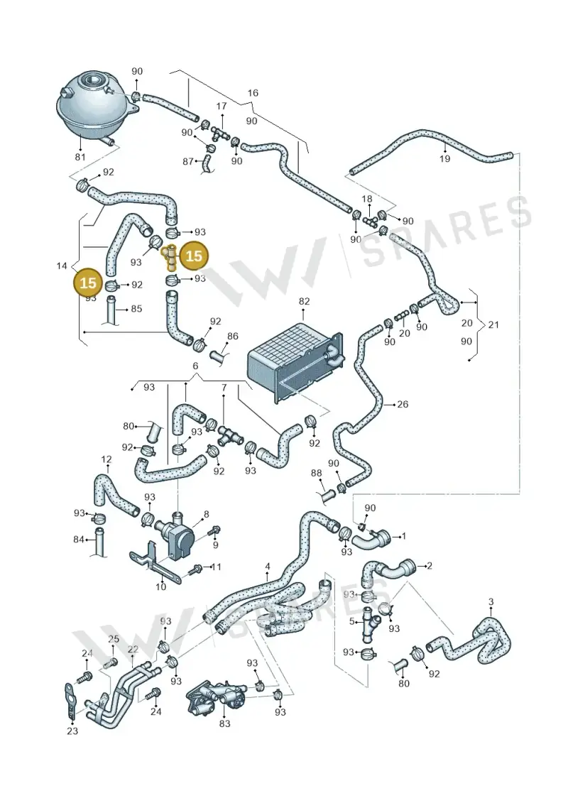 N90760601 — Volkswagen Jetta 1.6 (2014-2018) diagram 625121140, position 15
