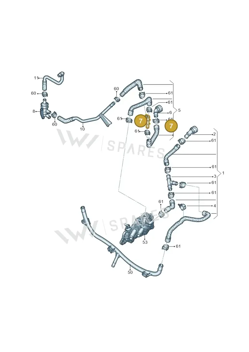N90760601 — Volkswagen Golf Sportsvan 1.6 (2014-2020) diagram 746121190, position 7