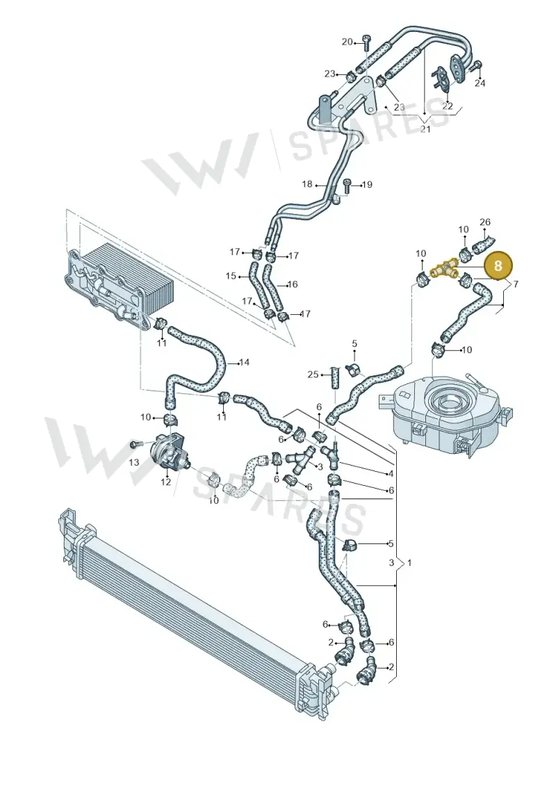 N90760601 — Volkswagen Up! 1.0 BlueMotion (2016-2023) diagram 892121000, position 8