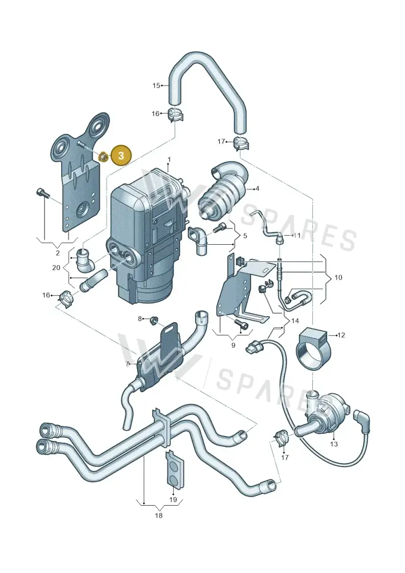 N90761103 — Volkswagen Tiguan 2.0 (2023-) diagram 3j0819700, position 3