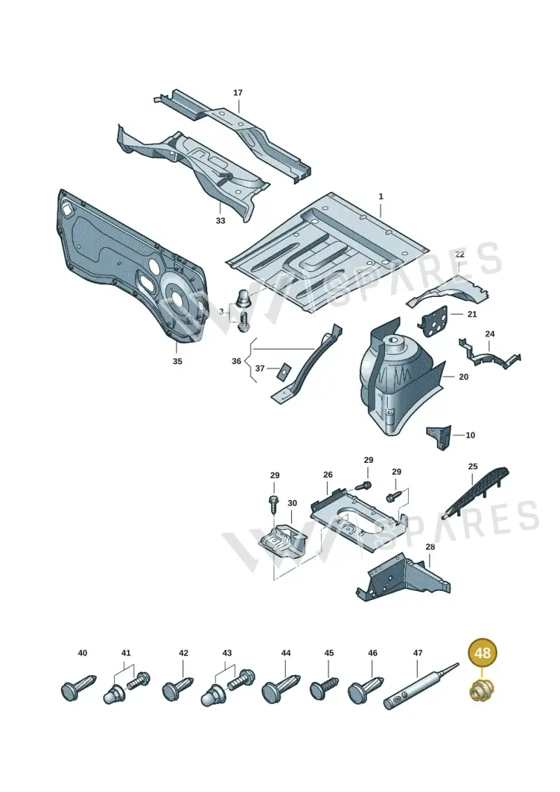 N90767405 — Volkswagen Transport. multivan (2019-2024) diagram 7em801010, position 48