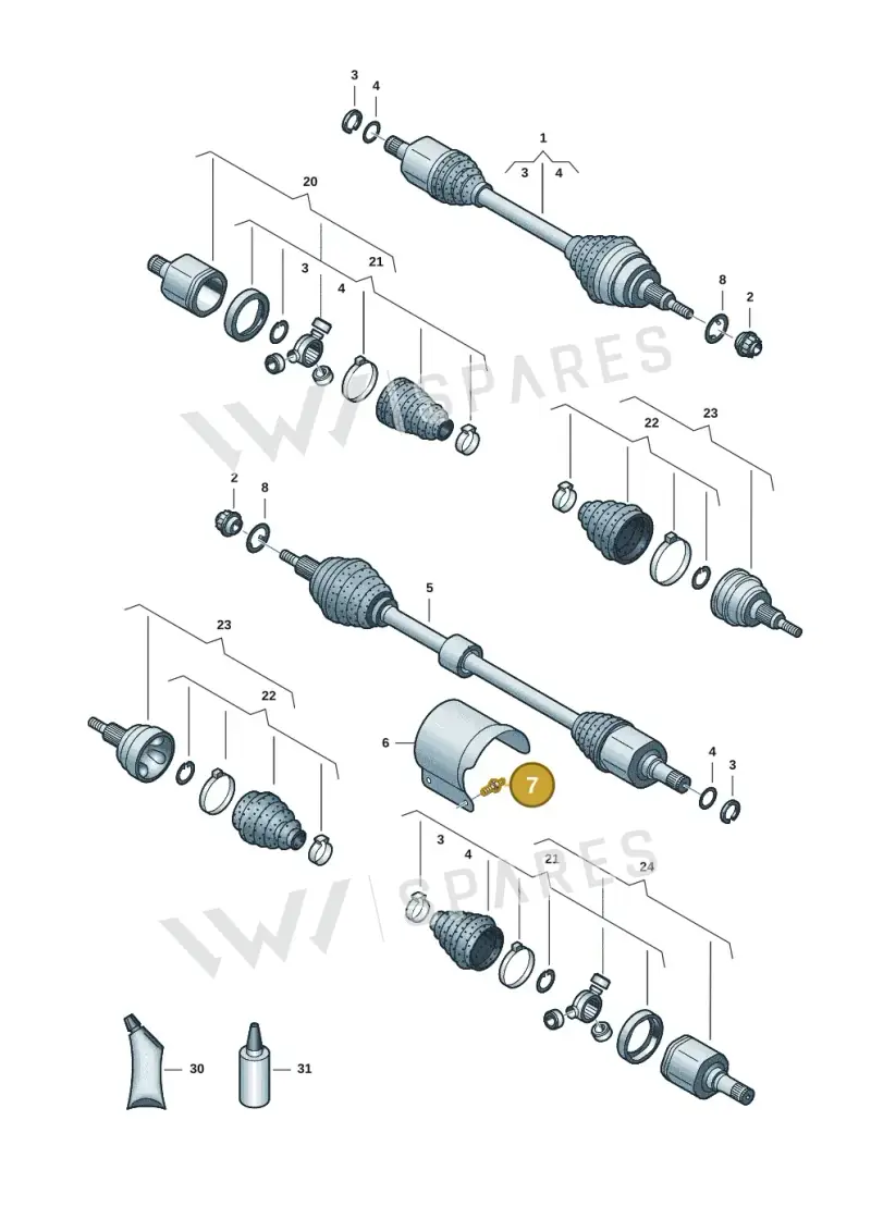 N90767702 — Volkswagen Multivan (2021-) diagram 7t0407401, position 7
