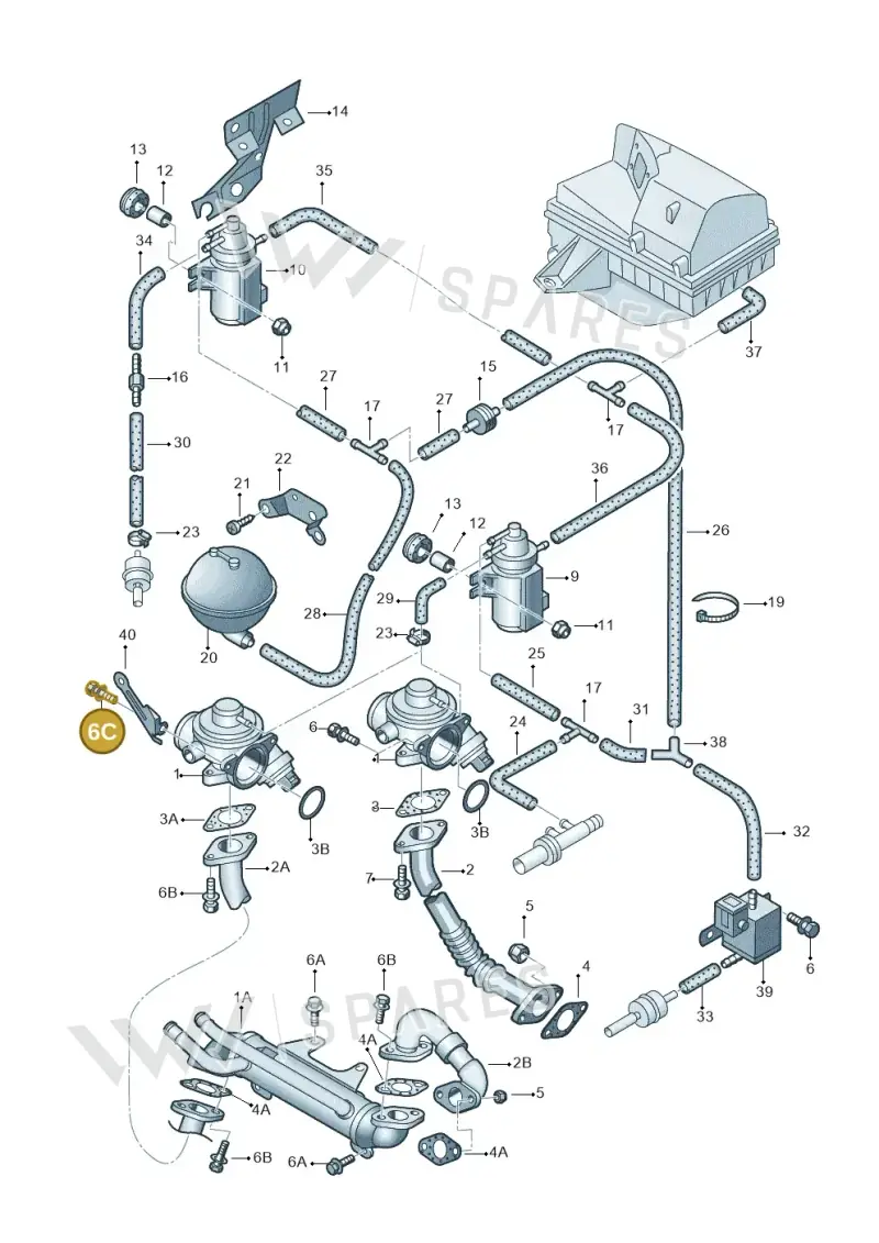 N90771601 — Volkswagen Jetta/Wagon (2002-2006) diagram 194131200, position 6C