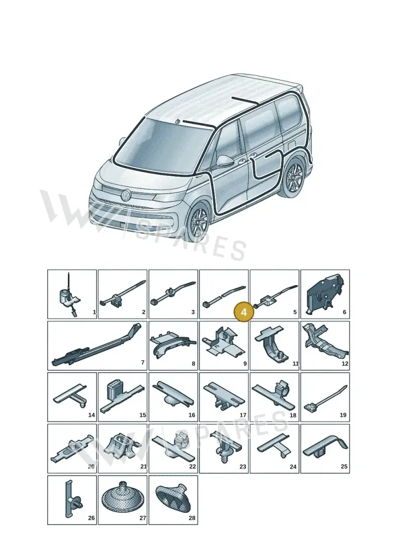 N90772601 — Volkswagen Multivan (2021-) diagram 7t0972001, position 4
