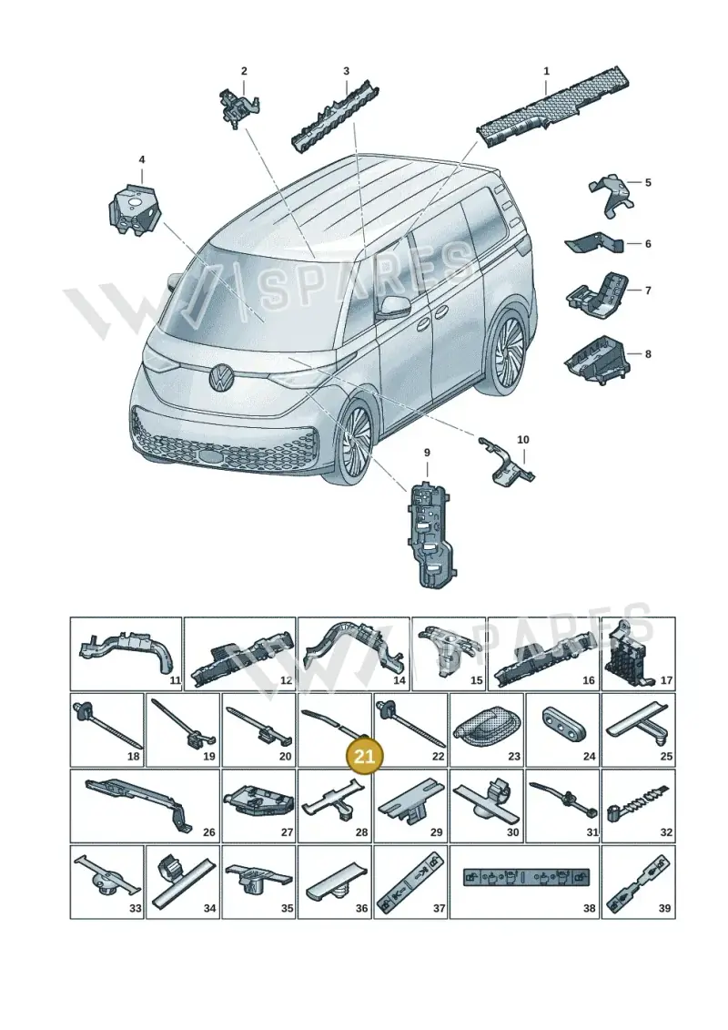N90772601 — Volkswagen ID.Buzz (2022-) diagram 15a972001, position 21