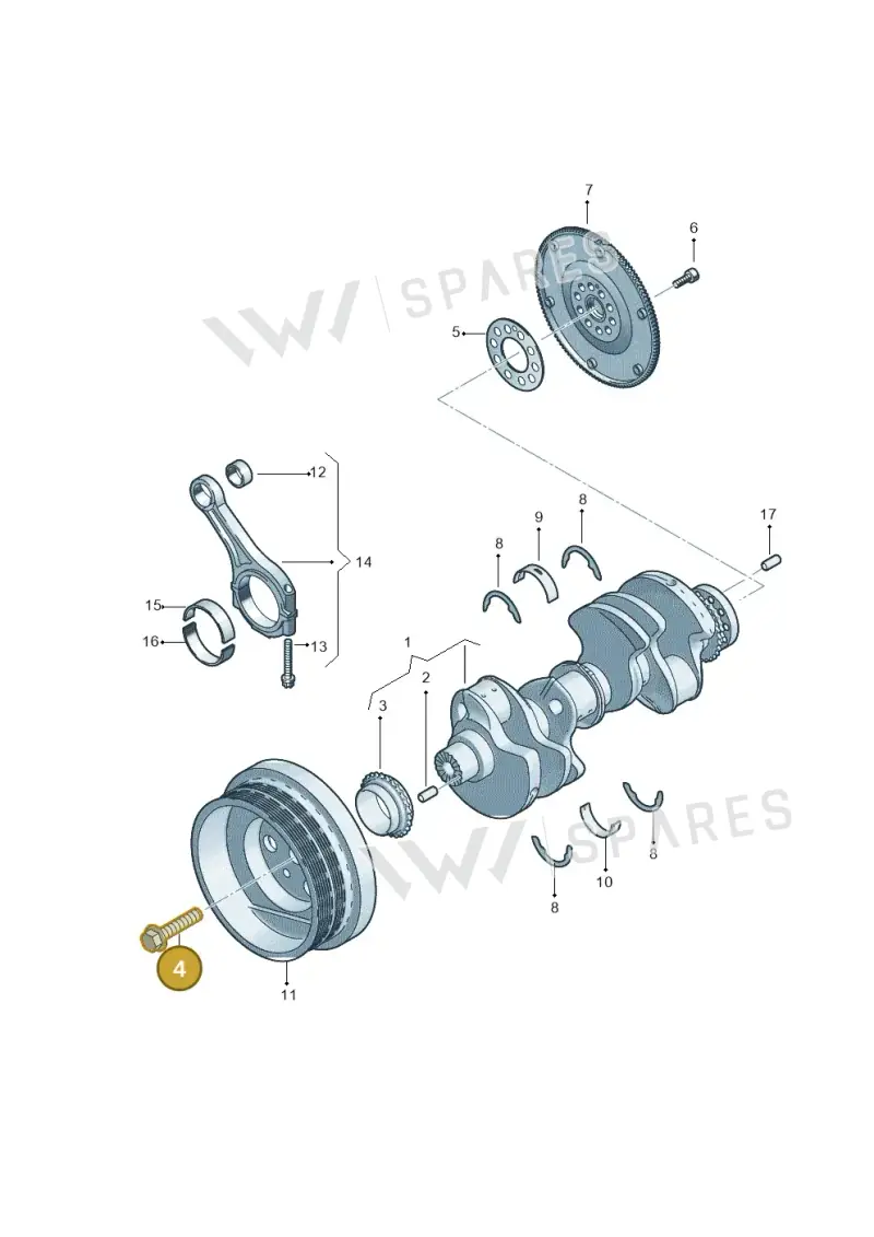 N90774002 — Volkswagen Touareg (2017-2023) diagram 439105010, position 4