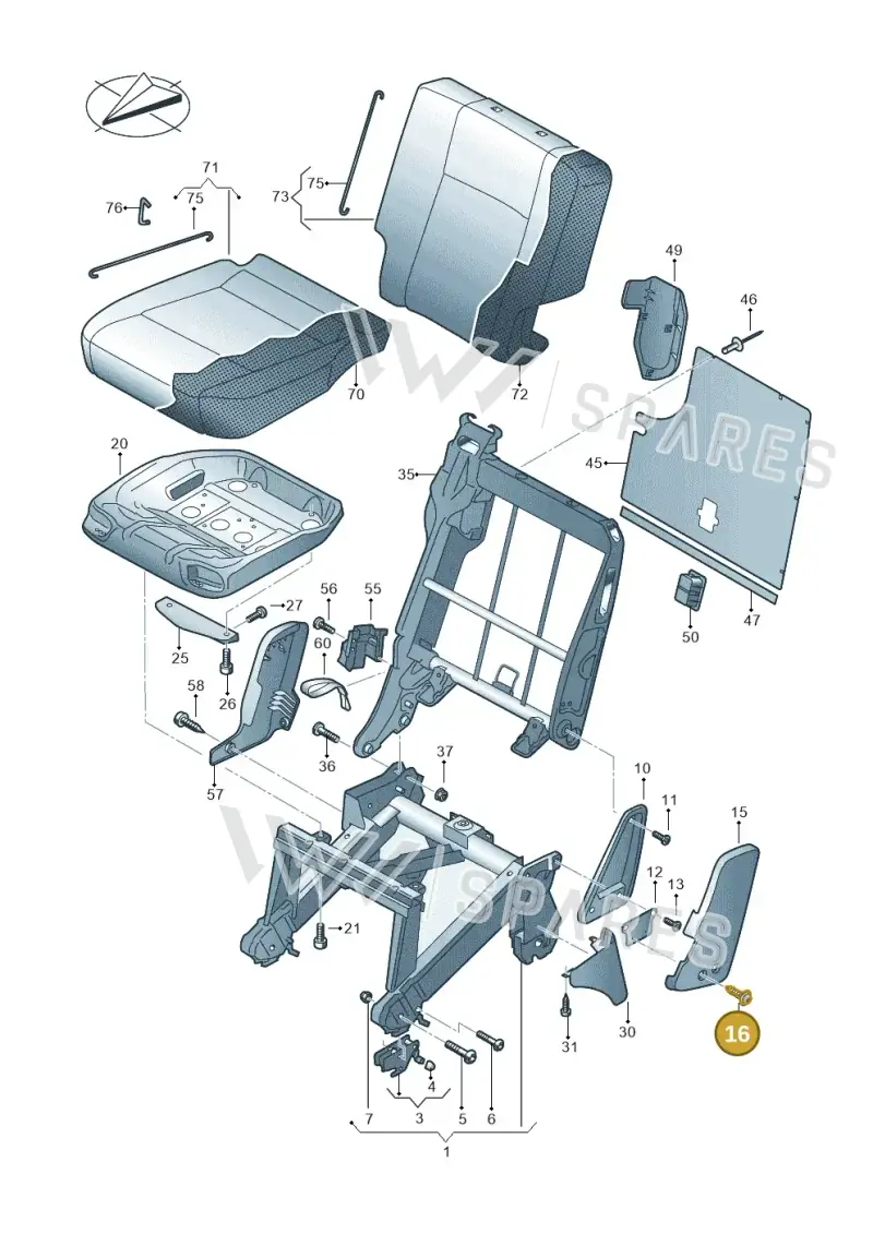 N90775002 — Volkswagen Caravelle (2019-2024) diagram 861883220, position 16