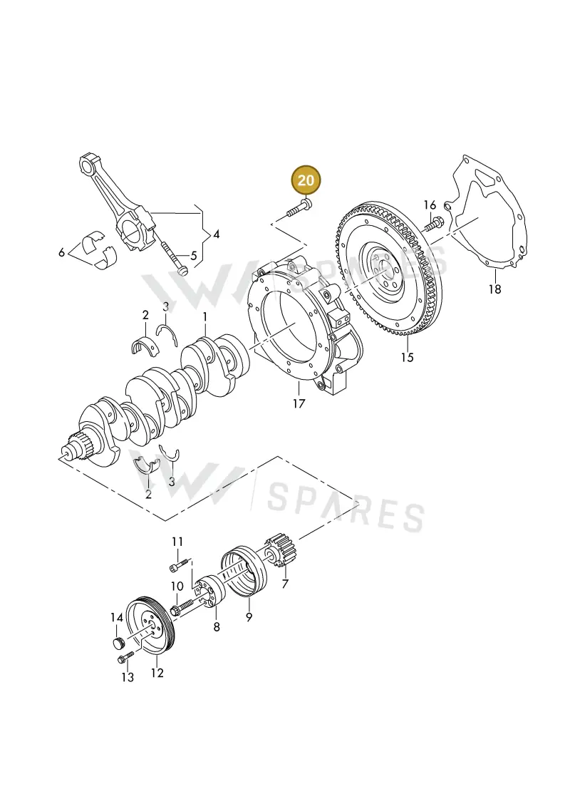 N90776503 — Volkswagen DIES.-IND.-MOT.1,9>2,0 08> (2007-) diagram 425105350, position 20