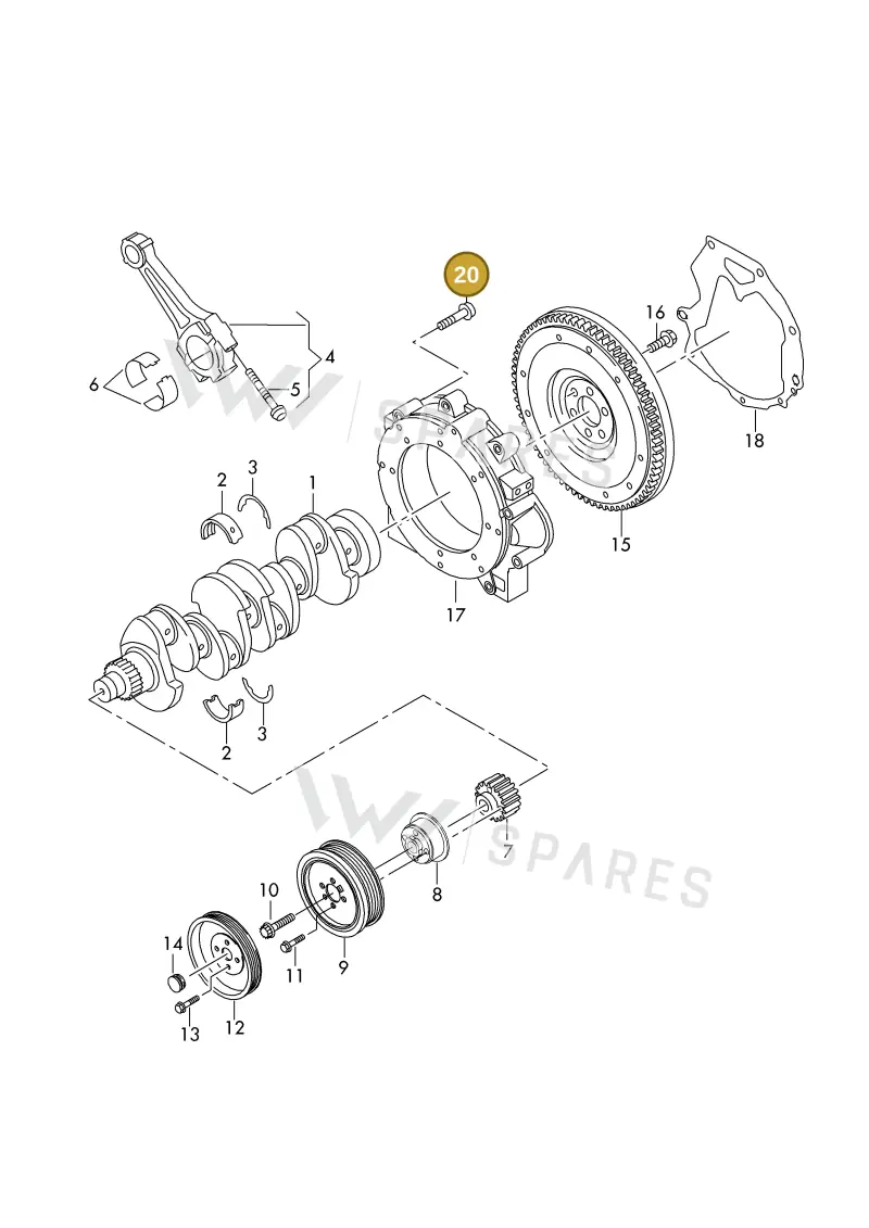 N90776503 — Volkswagen DIES.-IND.-MOT.1,9>2,0 08> (2007-) diagram 425105400, position 20
