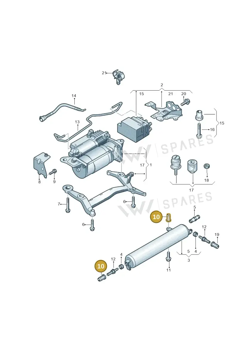 N90777902 — Volkswagen Touareg BlueMotion (2014-2018) diagram 693616300, position 10