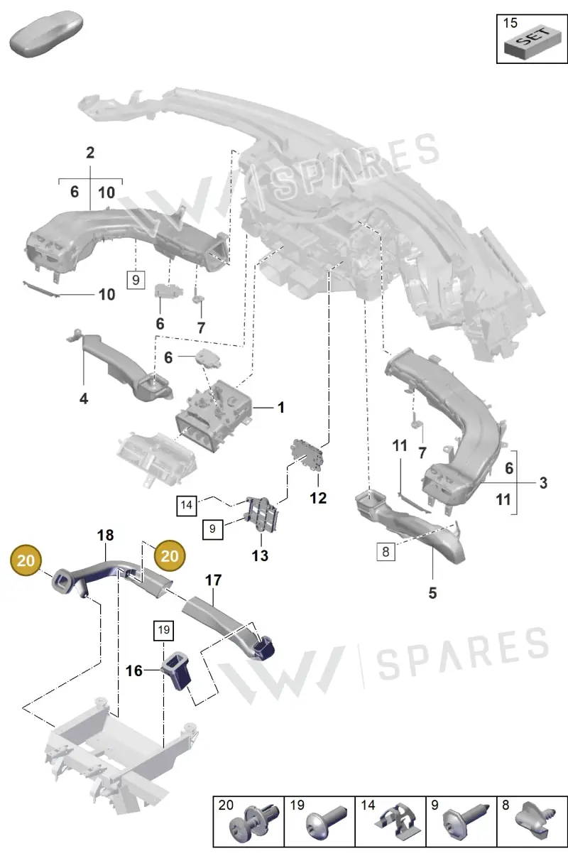 N90779401 — Porsche Taycan Sport Turismo (2023-2025) diagram p56813100, position 20