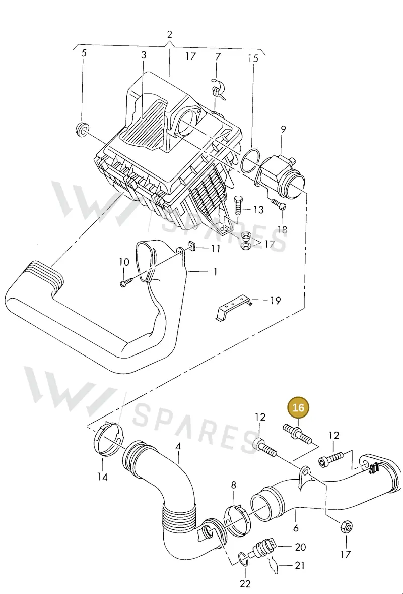 N90784701 — Volkswagen LT, LT 4X4 (1996-2003) diagram 176129100, position 16