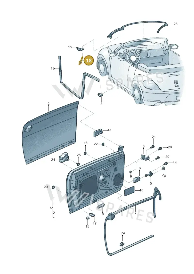 N90787802 — Volkswagen New beetle cabriolet (2016-2019) diagram 802831000, position 18