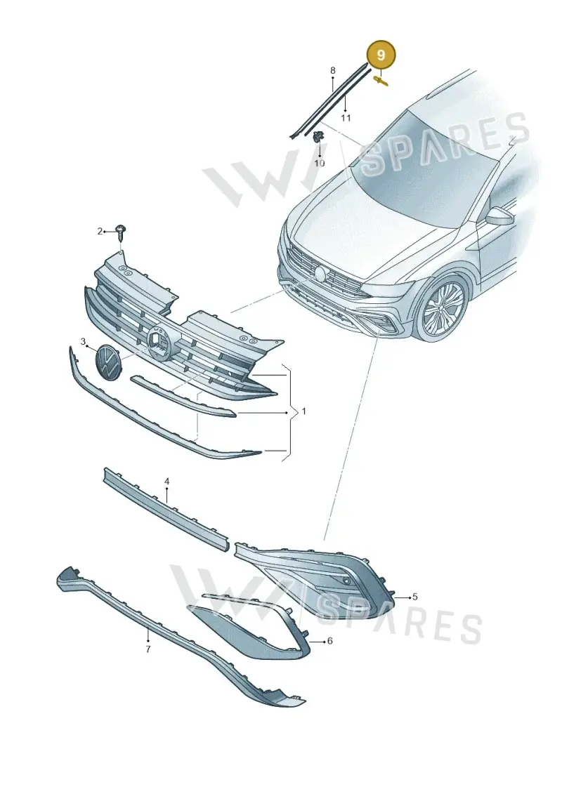 N90787802 — Volkswagen Tiguan 2.0 4Motion (2017-2024) diagram 833853001, position 9