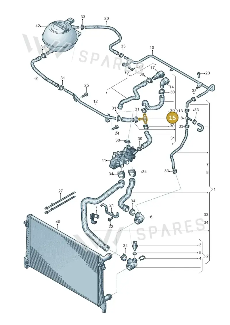 N90794401 — Volkswagen Golf 2.0 (2016-2020) diagram 781121400, position 15