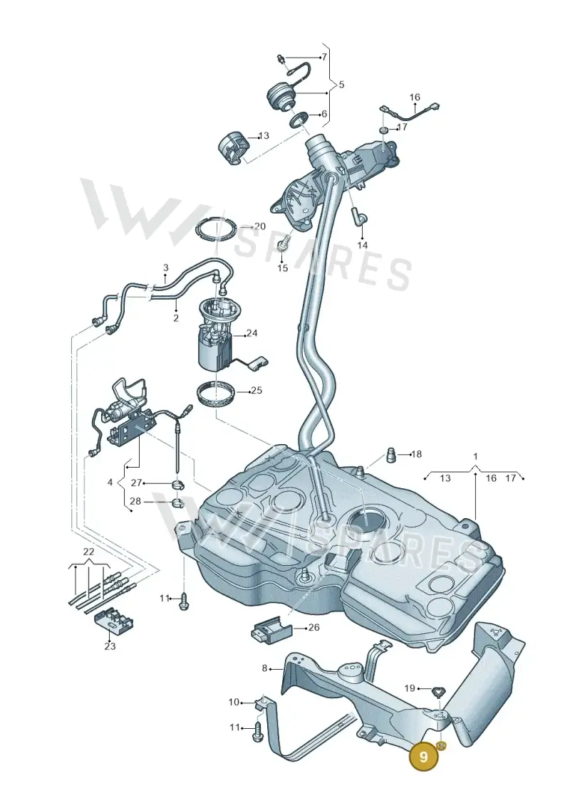 N90796502 — Volkswagen Tiguan 2.0 (2023-) diagram 869201600, position 9