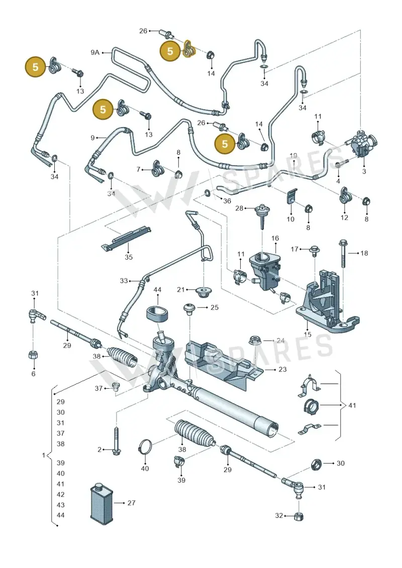 N90799801 — Volkswagen Jetta (2010-2014) diagram 692422100, position 5