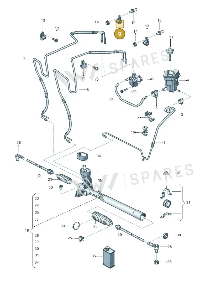 N90799801 — Volkswagen Jetta 2.0 (2015-2015) diagram 692422200, position 9
