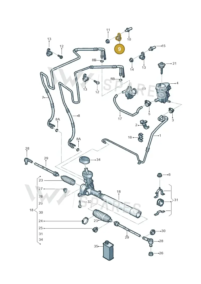 N90799801 — Volkswagen Jetta (2014-2017) diagram 789422020, position 9