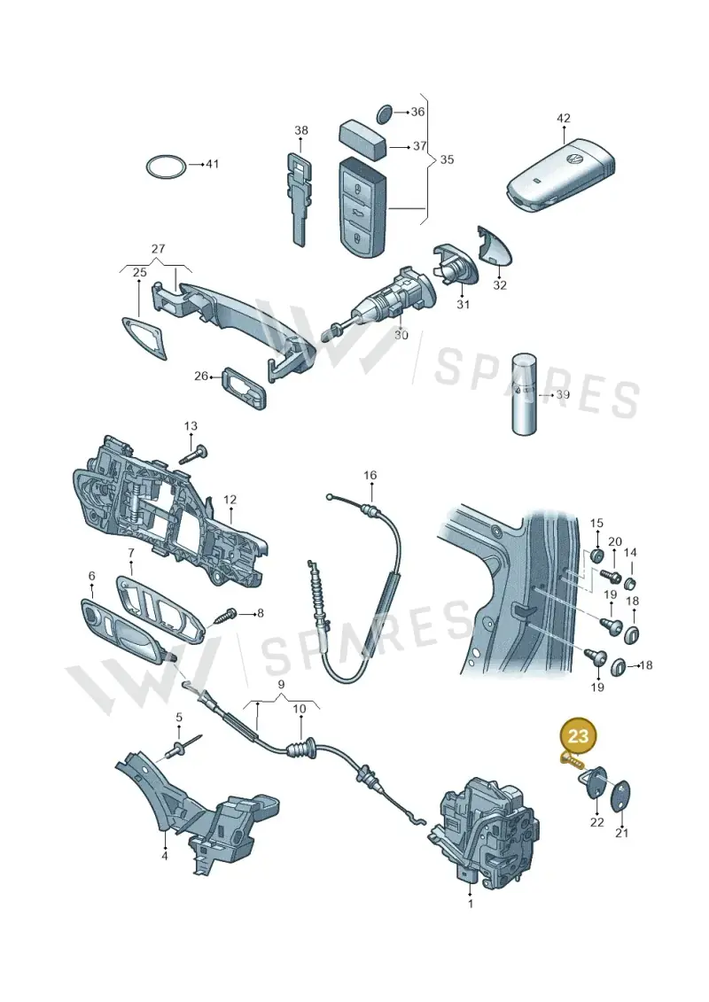 N90804705 — Volkswagen Passat CC (2011-2016) diagram 645837000, position 23