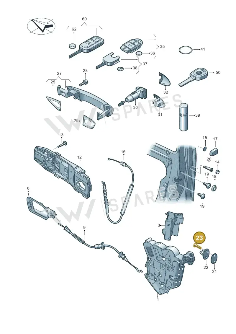 N90804705 — Volkswagen Golf (2011-2013) diagram 649837000, position 23