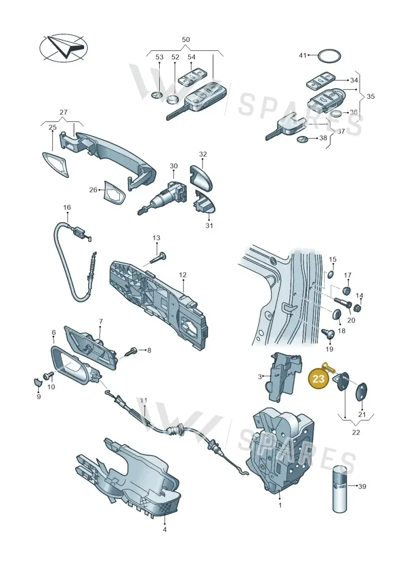 N90804705 — Volkswagen Sharan BlueMotion (2015-2022) diagram 651837000, position 23