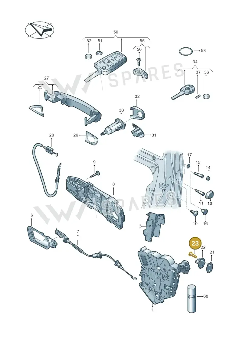 N90804705 — Volkswagen Polo 1.4 BlueMotion (2014-2017) diagram 773837000, position 23