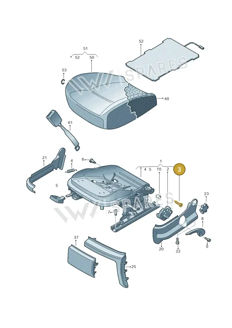 N90804903 — Volkswagen Amarok twin cab (2016-2022) diagram 894881100, position 3