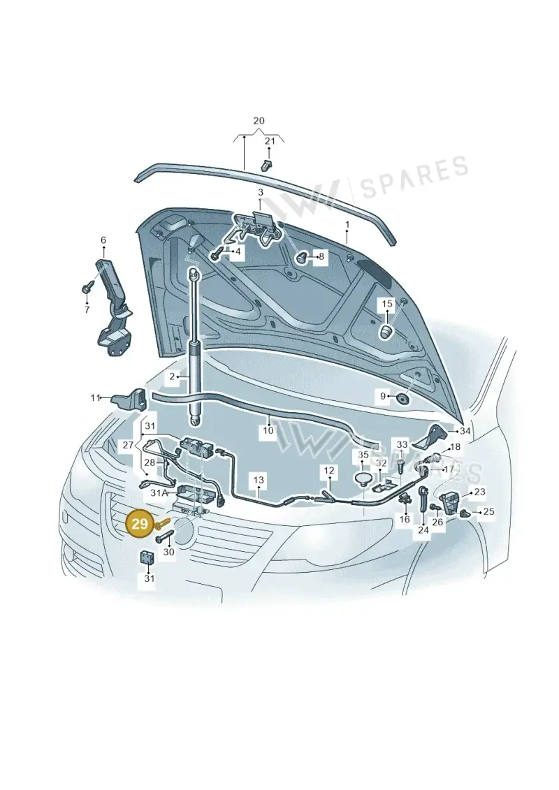 N90807301 — Volkswagen Passat CC (2011-2016) diagram 645823100, position 29
