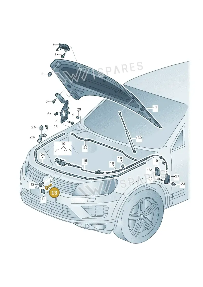 N90807301 — Volkswagen Touareg BlueMotion (2014-2018) diagram 787823000, position 13