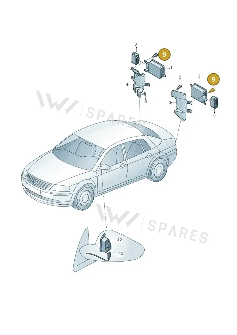 N90807405 — Volkswagen Phaeton 4motion (2010-2016) diagram 710907150, position 9