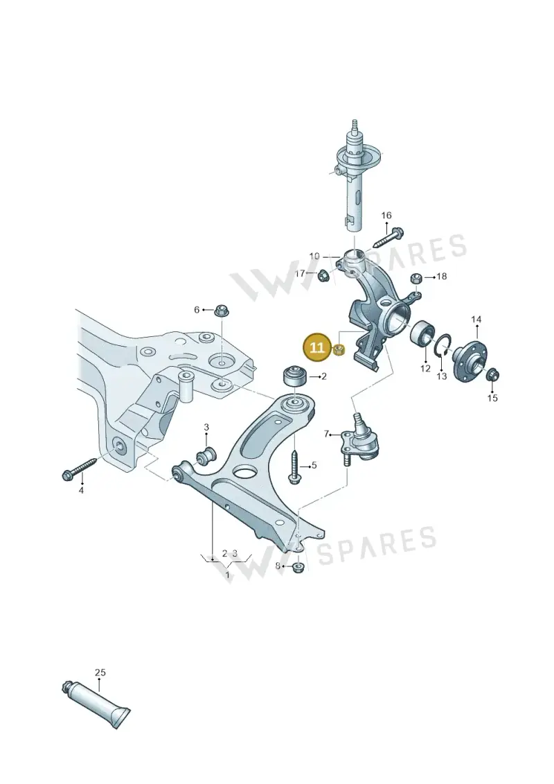 N90808801 — Volkswagen Up! 1.0 BlueMotion (2016-2023) diagram 899407000, position 11