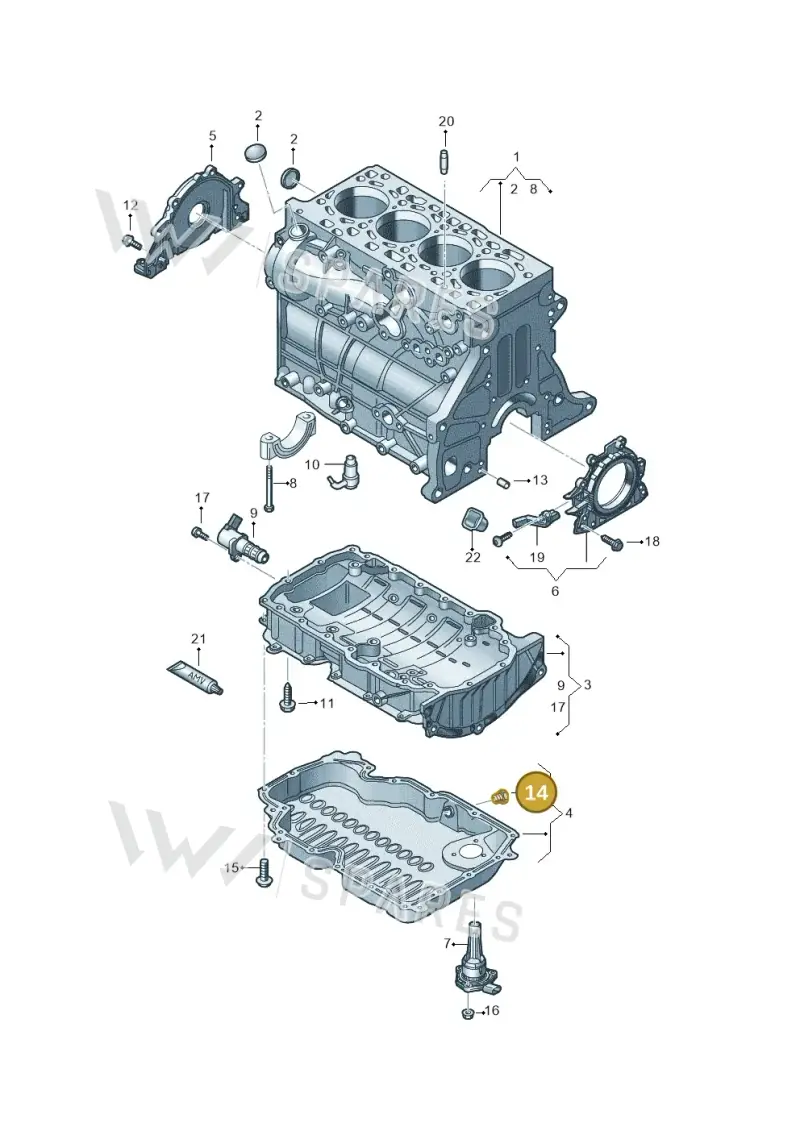 N90813202 — Volkswagen Caddy Maxi Kombi (2020-2024) diagram 5h0103036, position 14