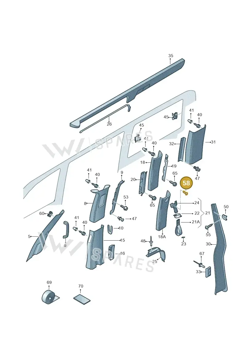 N90816402 — Volkswagen California Camper (2011-2015) diagram 452867700, position 58
