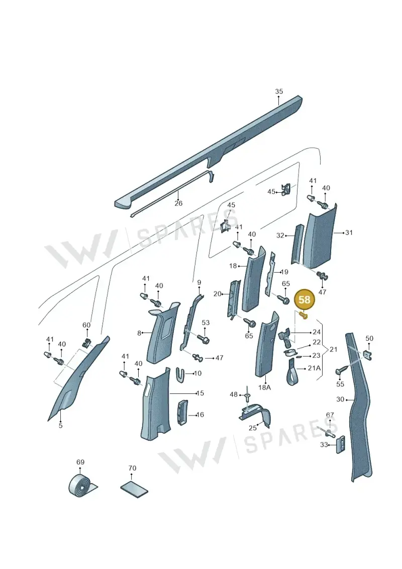N90816402 — Volkswagen Caravelle (2015-2019) diagram 731867770, position 58