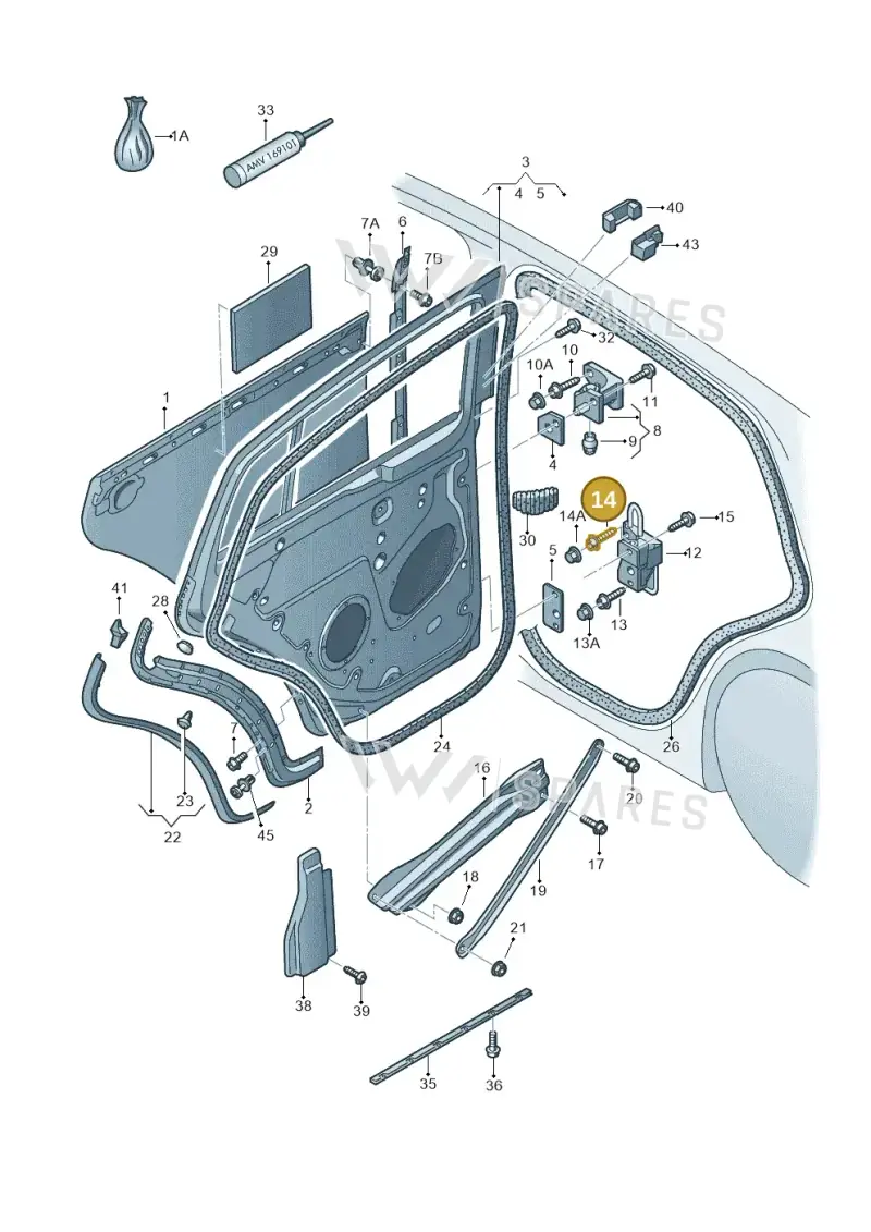 N90823203 — Volkswagen Golf Plus (2011-2014) diagram 459833100, position 14
