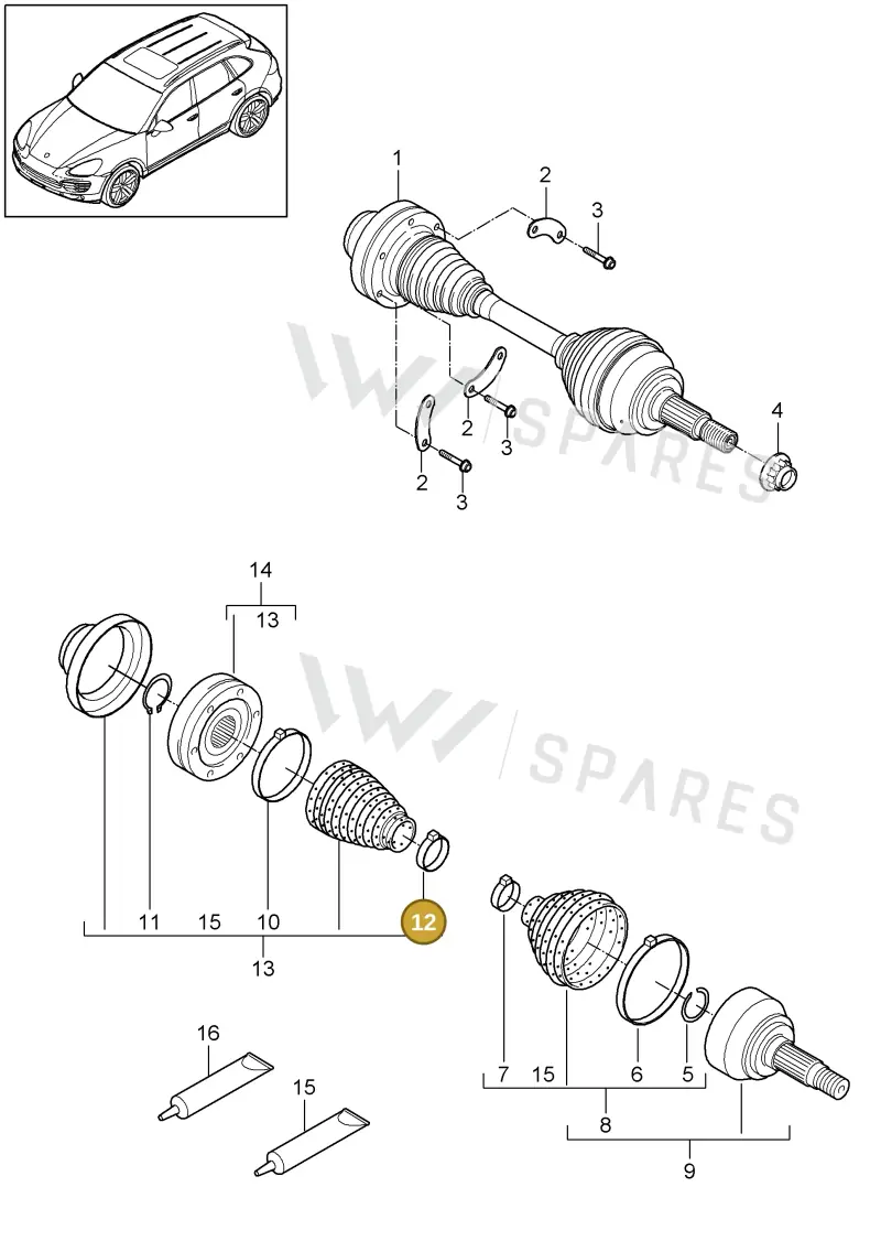 N90824001 — Porsche Cayenne (2010-2018) diagram p37401010, position 12