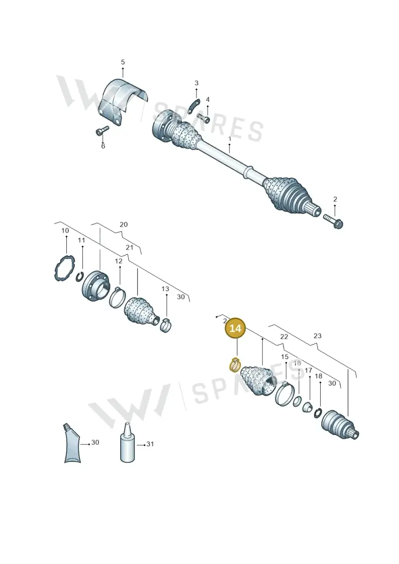 N90824001 — Volkswagen Jetta (2014-2017) diagram 658407220, position 14