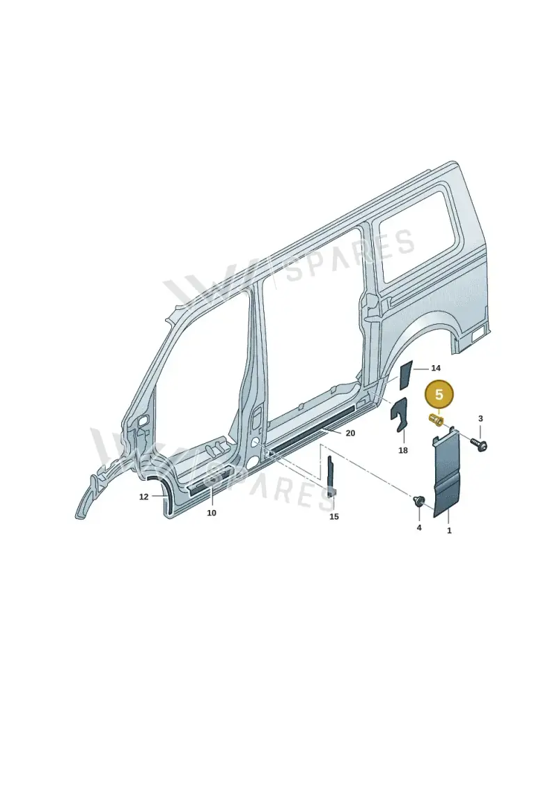 N90825401 — Volkswagen Transport. multivan (2019-2024) diagram 7em853040, position 5