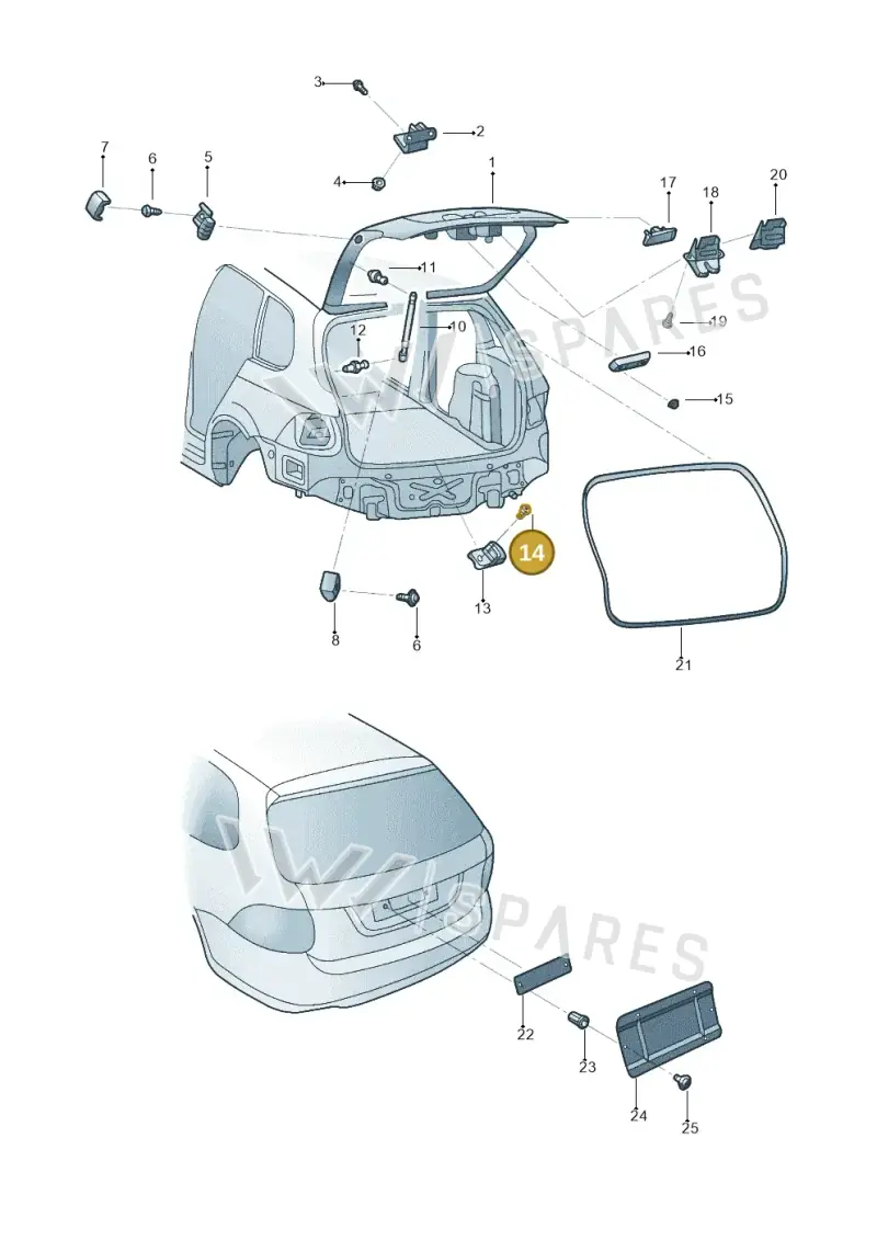N90840603 — Volkswagen Jetta variant (2009-2014) diagram 684827200, position 14