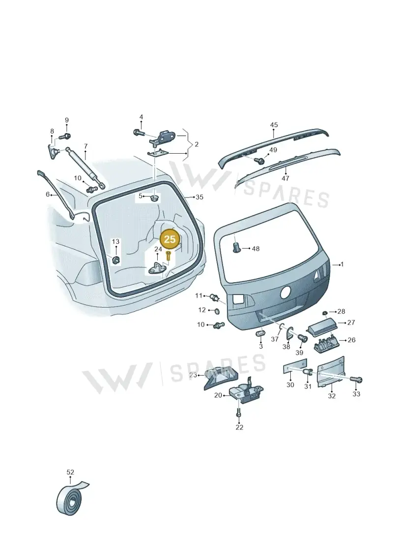 N90840603 — Volkswagen Touareg BlueMotion (2014-2018) diagram 787827100, position 25